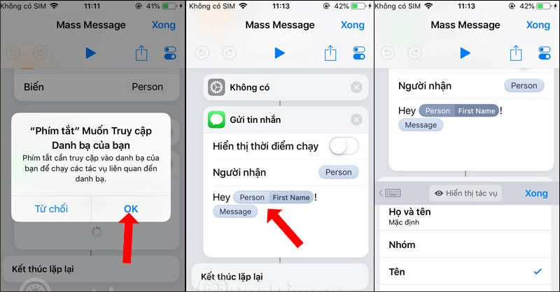 Gửi tin nhắn hàng loạt iphone bằng lời chào tin nhắn