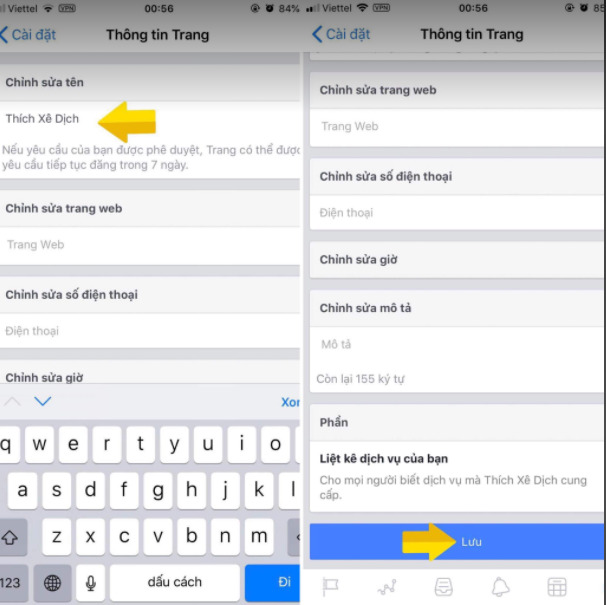 Cách đổi tên trên fanpage