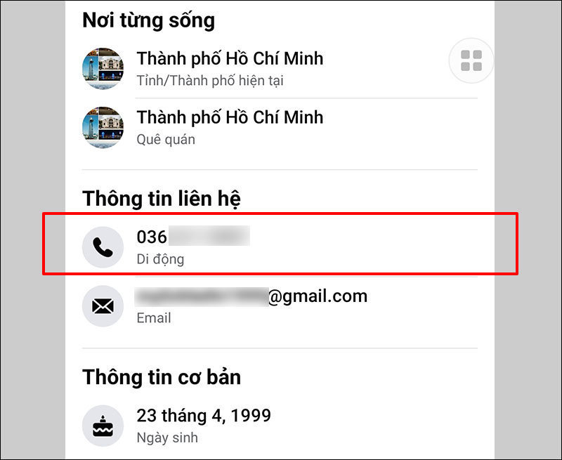 Cách xem số điện thoại trên facebook