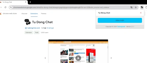 Đăng nhập phần mềm TuDongChat để spam tin nhắn