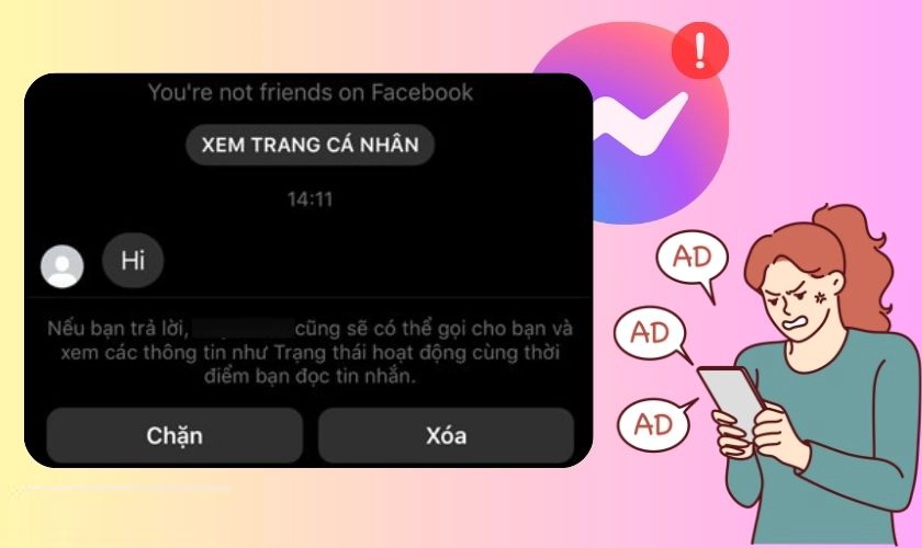 Vấn đề sẽ gặp phải khi spam tin nhắn trên Messenger quá nhiều