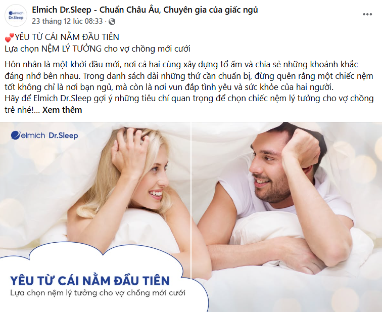 Mẫu content bán nệm chạm đến “Trái tim” khách hàng