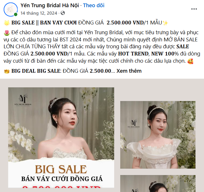 80+ Mẫu content bán váy cưới ấn tượng khiến cô dâu “đổ gục”