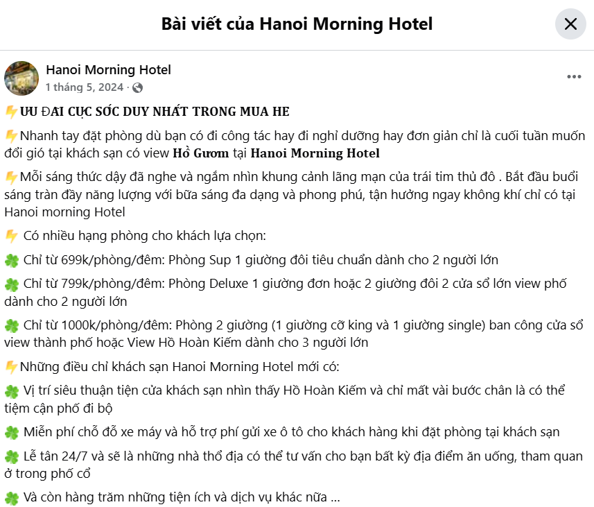 50+ Mẫu content khách sạn hút khách “Ầm Ầm”