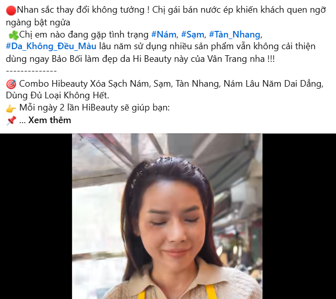 Mẫu content trị nám gây ấn tượng mạnh mẽ với khách hàng