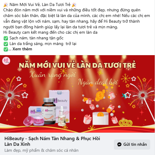 Mẫu content trị nám gây ấn tượng mạnh mẽ với khách hàng