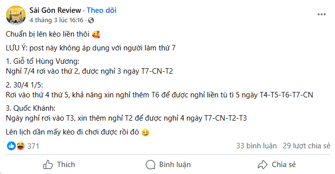 Mẫu content Giỗ Tổ Hùng Vương thu về TRIỆU tương tác