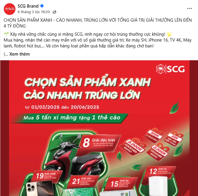 Mẫu content vật liệu xây dựng chạy ads nổ đơn “ầm ầm”