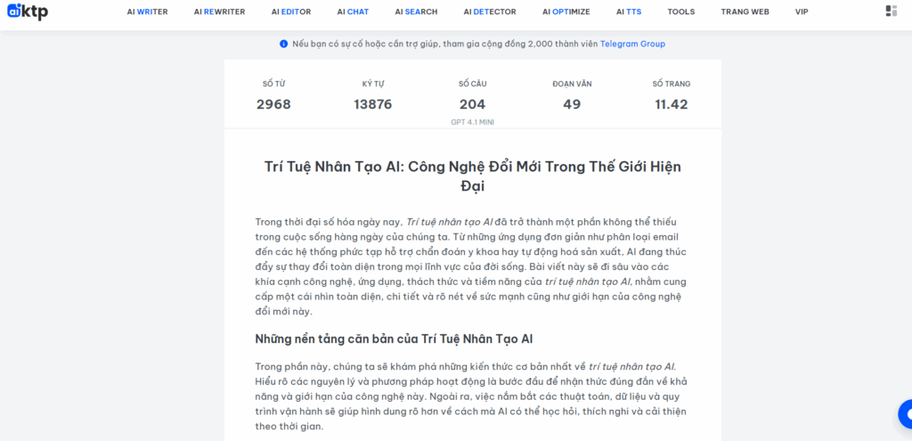 Cách tự động viết content bằng AI với tool AIKTP miễn phí 2025 4 Cách tự động viết content bằng AI với tool AIKTP