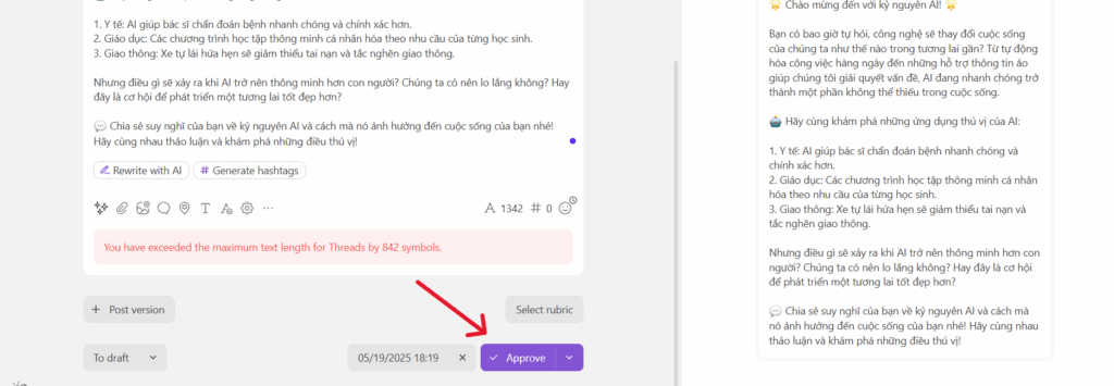 Hướng dẫn đăng bài tự động trên Threads với Postmypost.io 2025 8 Hướng dẫn đăng bài tự động trên Threads