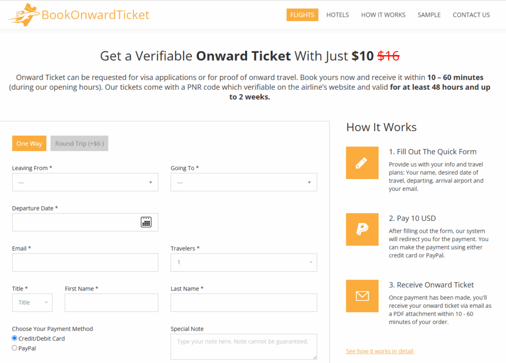 Best 10 Dummy Ticket Websites for Proof of Onward Travel 5 Dummy Ticket Websites for Proof of Onward Travel