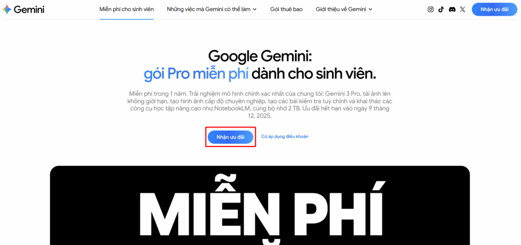 Cách tạo Gemini Pro miễn phí cho sinh viên