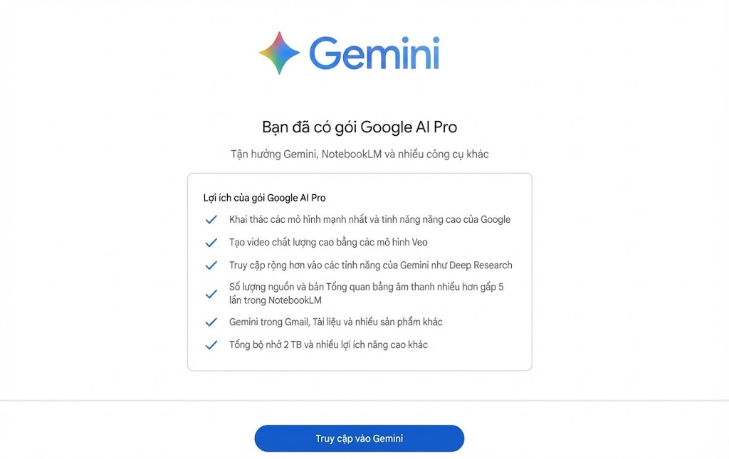 Cách tạo Gemini Pro miễn phí cho sinh viên