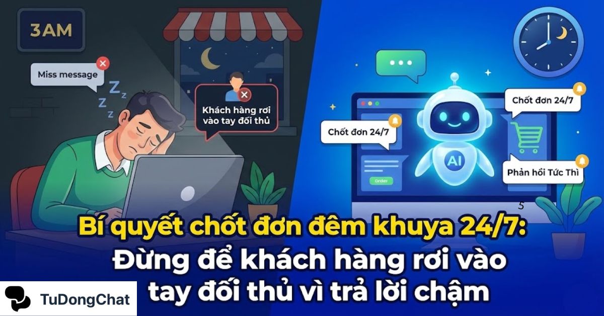 chot-don-dem-khuya Bí quyết chốt đơn đêm khuya 24/7: Đừng để khách hàng rơi vào tay đối thủ vì trả lời chậm