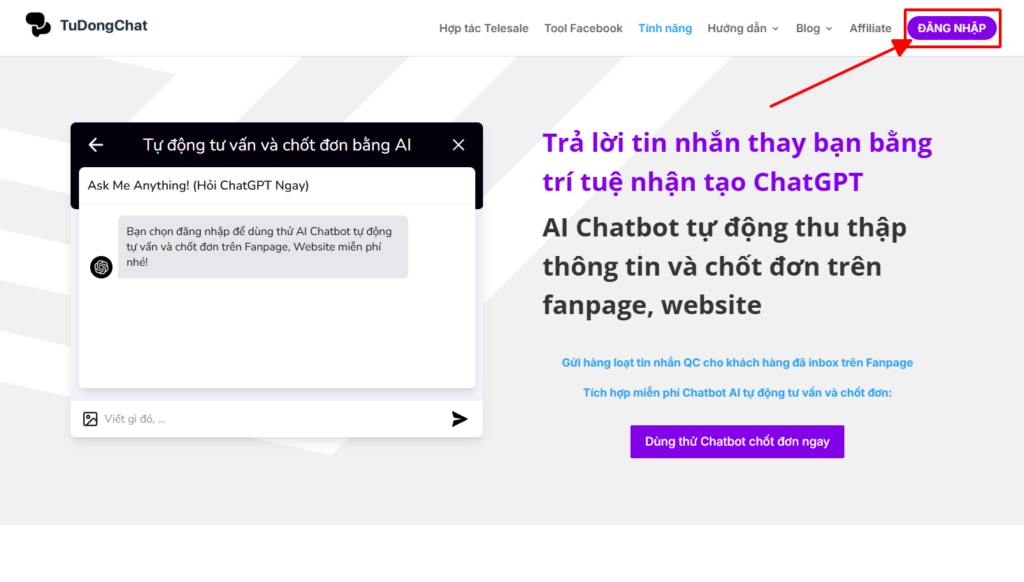 Khách hàng nhắn tin nhưng không mua: Nguyên nhân & Cách xử lý 4 TuDongChat: Công cụ giúp tăng tỷ lệ chốt đơn hiệu quả