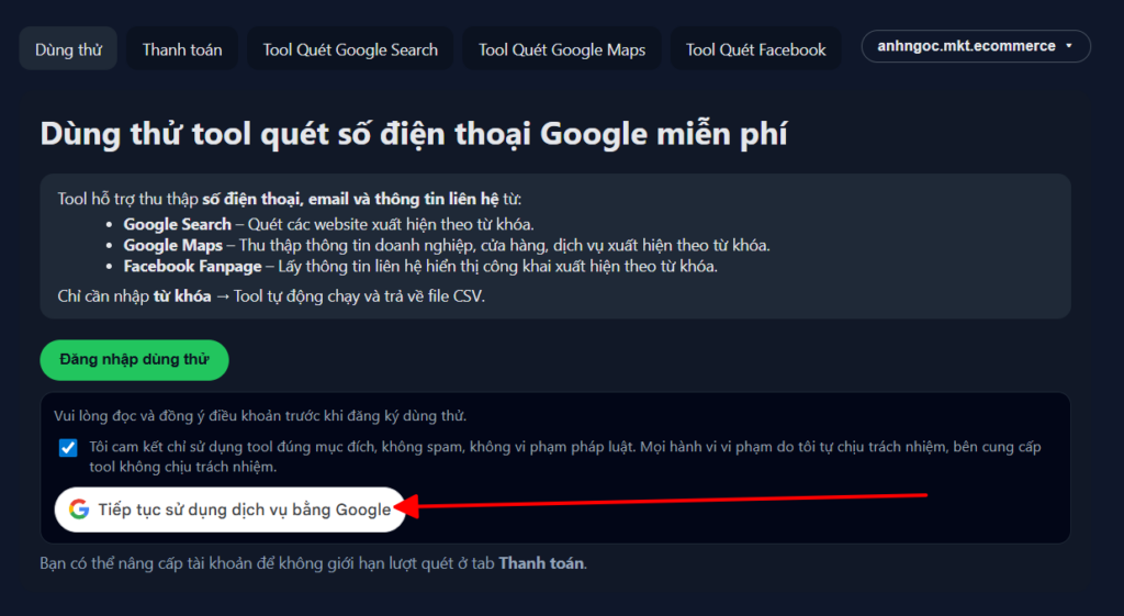 Tool quét data khách hàng đa nền tảng