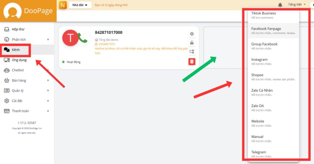 Chatbox Doopage A-Z: Nghệ thuật thâu tóm tin nhắn đa kênh 2026 4 Chatbox Doopage A-Z: Nghệ thuật thâu tóm tin nhắn đa kênh 2026