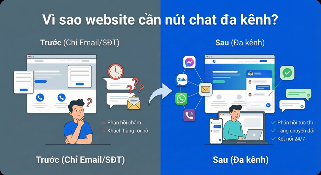 Cách Tạo Nút Chat Đa Kênh Cho Website Wordpress Siêu Đơn Giản 1 Cách Tạo Nút Chat Đa Kênh Cho Website