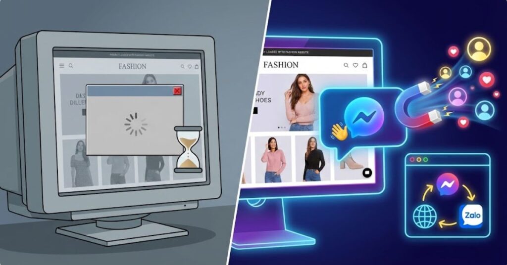 Tích hợp Chatbot & Chatbox: Bí kíp X3 Đơn Hàng Tự Động cho Shop Thời Trang 2026 2 Tích hợp Chatbot & Chatbox: Bí kíp X3 Đơn Hàng Tự Động cho Shop Thời Trang 2026