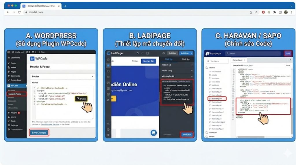 Cách sử dụng vChat toàn tập: Từ cài đặt đến bí quyết "săn khách" trên Website 4 Cách sử dụng vChat toàn tập: Từ cài đặt đến bí quyết "săn khách" trên Website