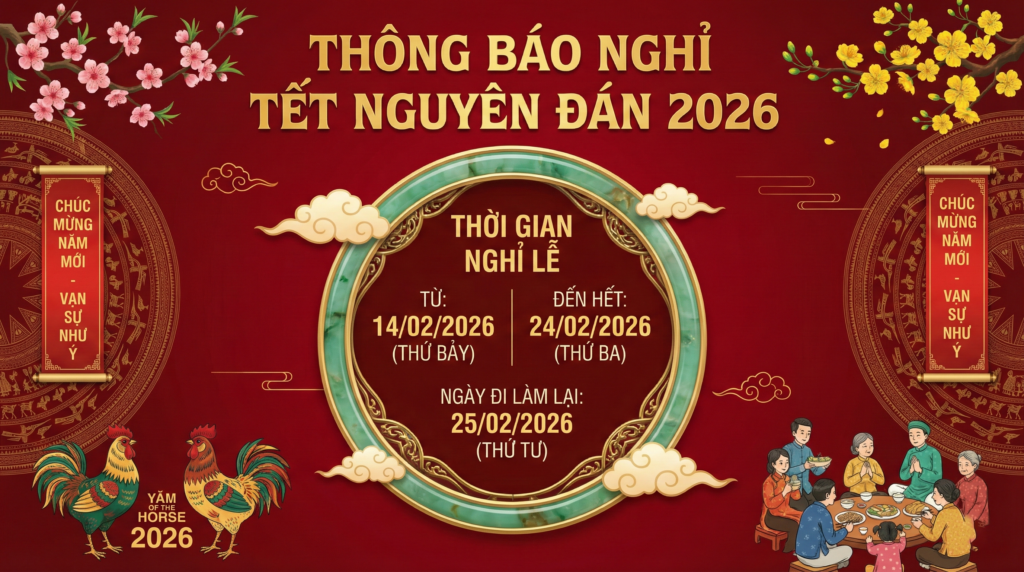 Banner thông báo nghỉ Tết Nguyên Đán 2026