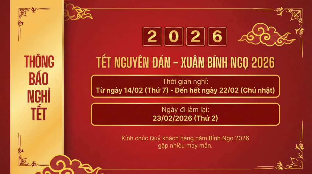 Banner thông báo nghỉ Tết Nguyên Đán 2026
