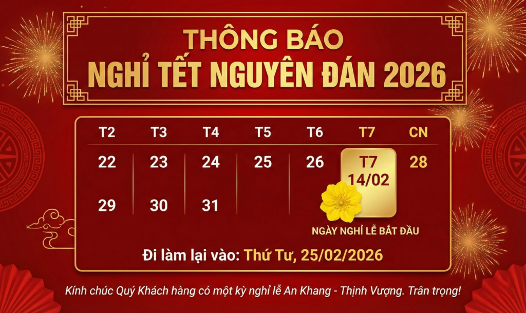 Banner thông báo nghỉ Tết Nguyên Đán 2026