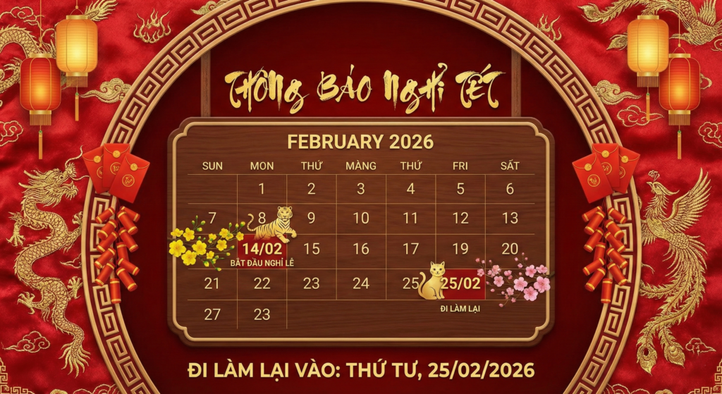 Banner thông báo nghỉ Tết Nguyên Đán 2026