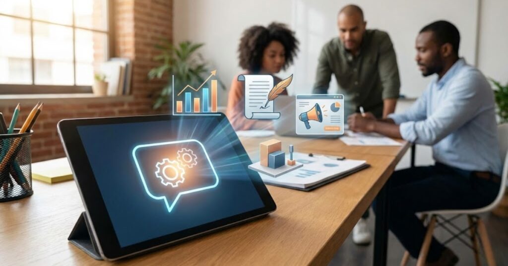 Minh họa khái niệm Chatbot AI tạo sinh và ứng dụng công nghệ trong tương lai.