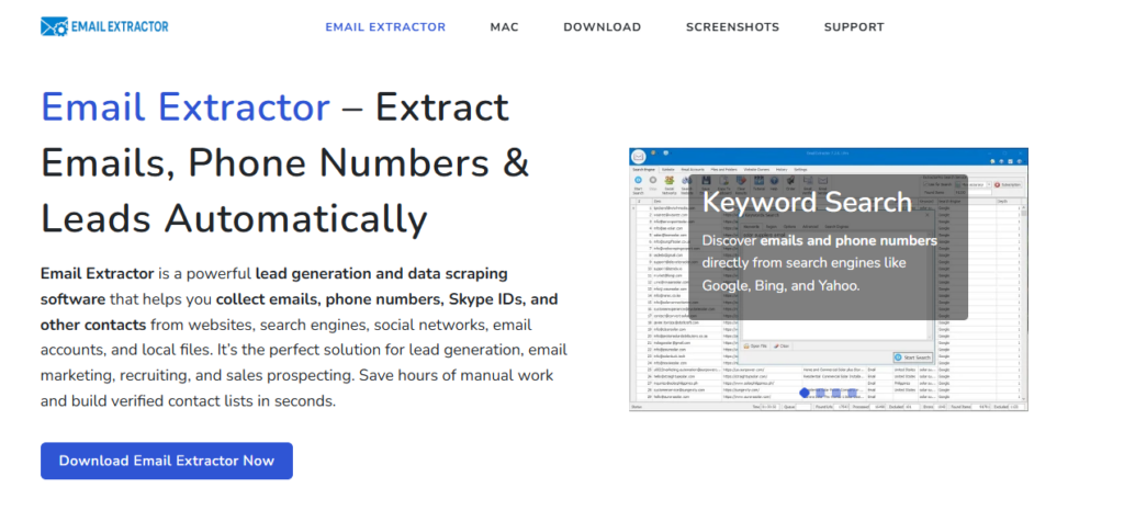 Công cụ trích xuất email từ Facebook