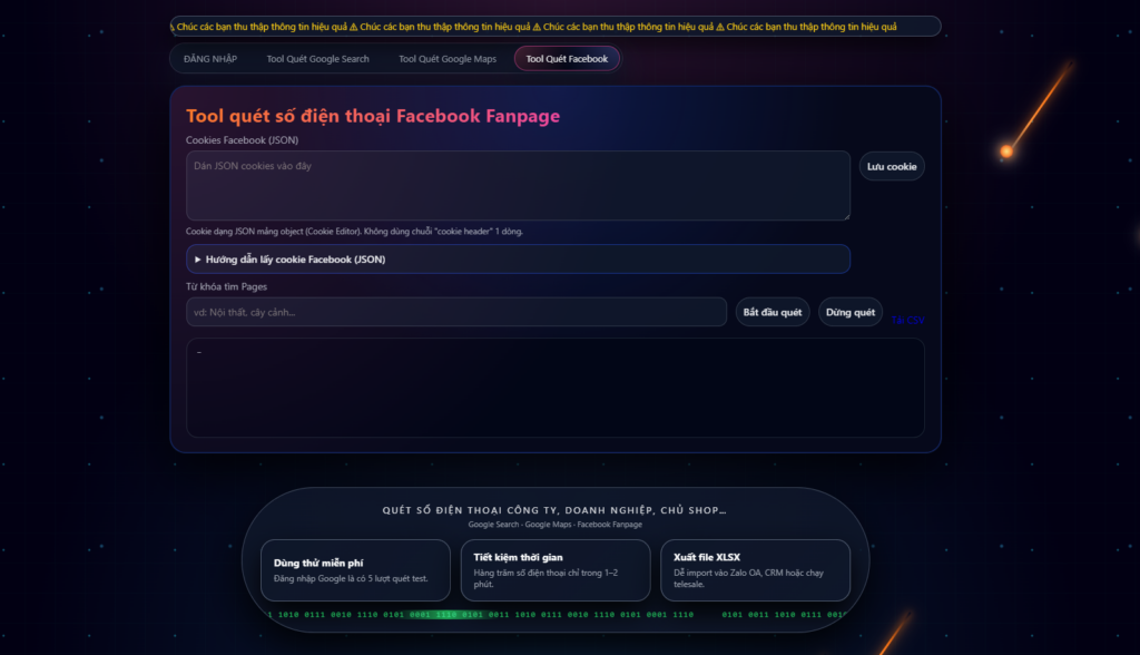 Công cụ trích xuất email từ Facebook