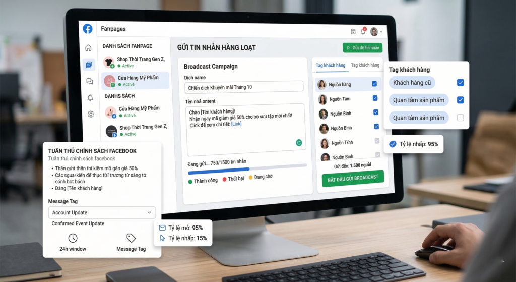Cách gửi tin nhắn hàng loạt Fanpage không lo dính Spam 2026 5 Cách gửi tin nhắn hàng loạt Fanpage
