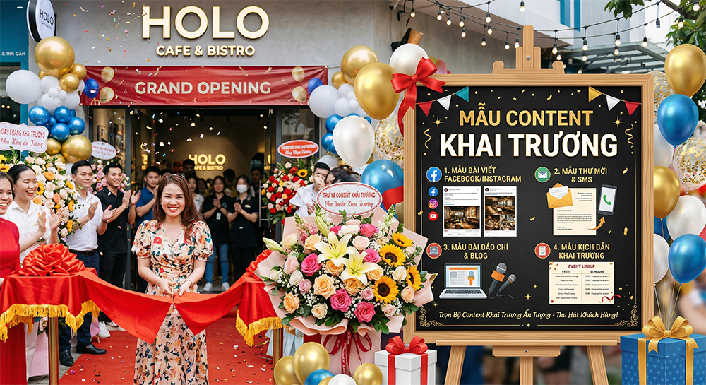 Mẫu content khai trương ấn tượng