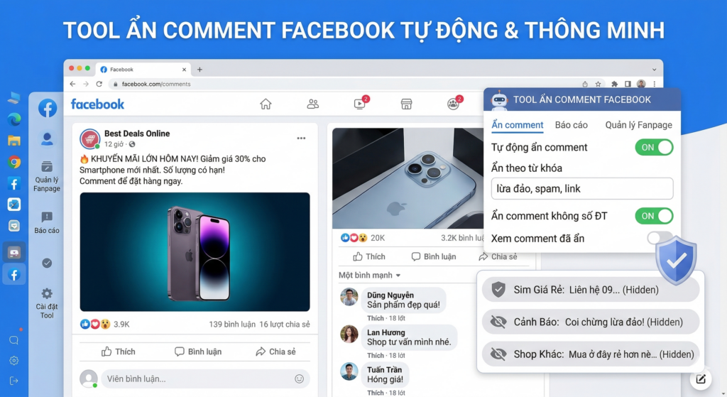 Tool Ẩn Comment Facebook Tự Động
