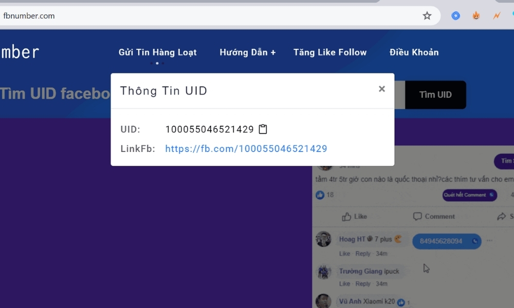 tìm ID Facebook