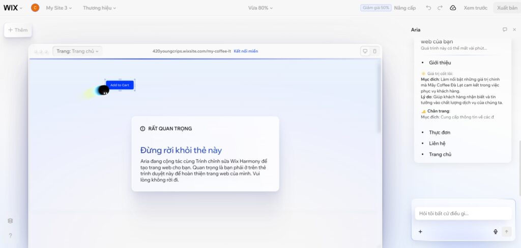 Review về cách làm web bằng Wix AI 2026: Thiết kế website chỉ qua chat