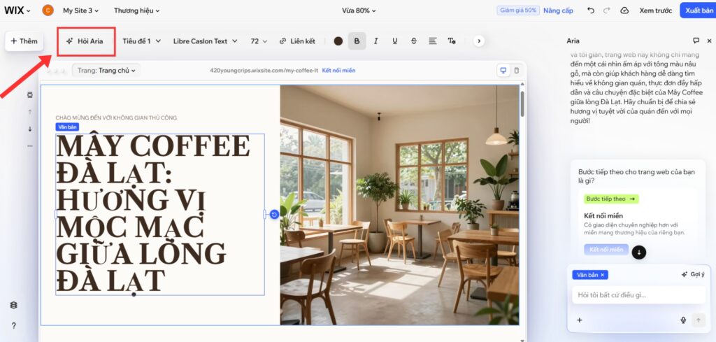 Review về cách làm web bằng Wix AI 2026: Thiết kế website chỉ qua chat