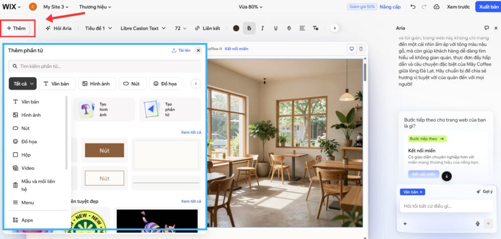 Review về cách làm web bằng Wix AI 2026: Thiết kế website chỉ qua chat