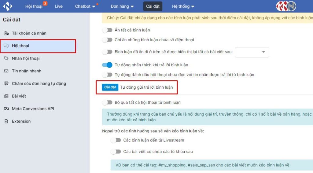 Cách tự động trả lời comment Facebook
