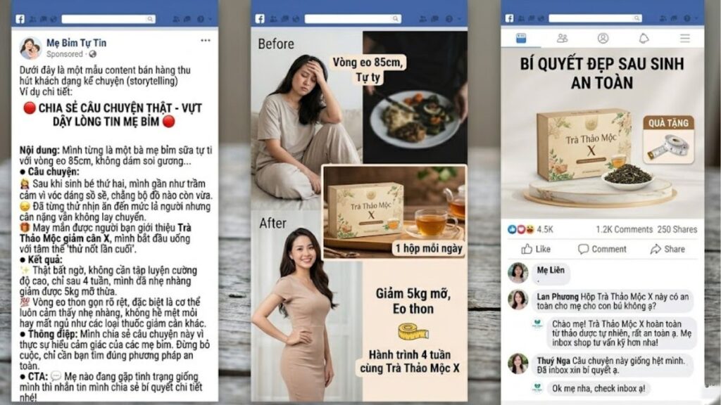 Mẫu content bán hàng online