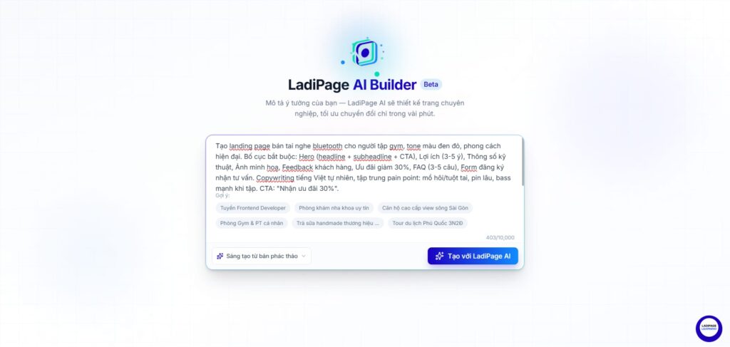 Review LadiPage AI Builder là gì? Gói Starter 2026 dùng được không?
