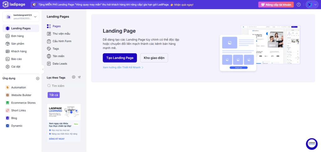 Review LadiPage AI Builder là gì? Gói Starter 2026 dùng được không?