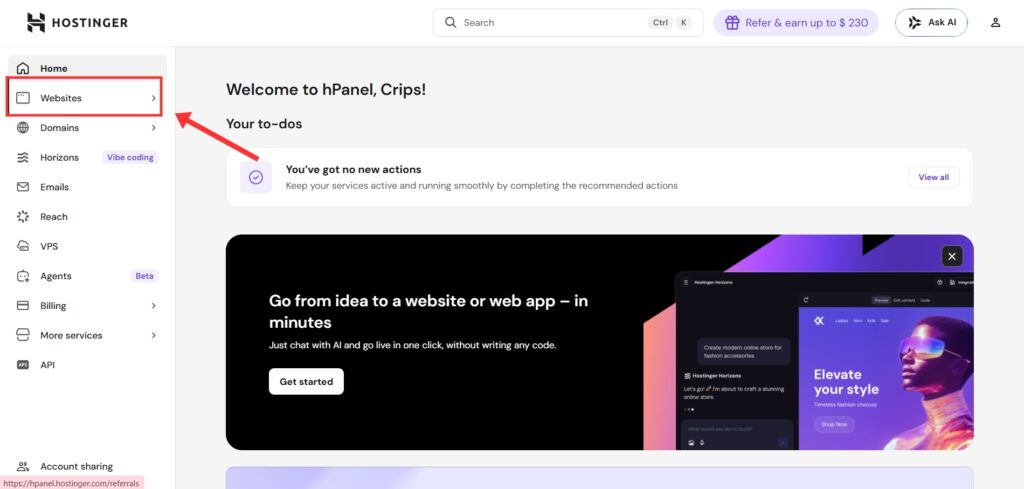 Tạo web bằng AI Hostinger: Đánh giá tool không code mới nhất 2026