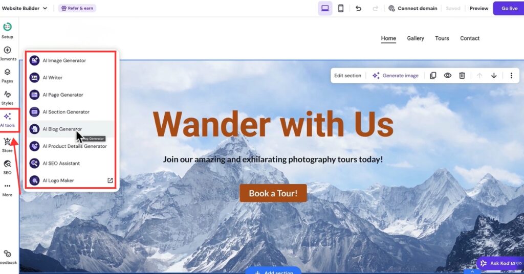 Tạo web bằng AI Hostinger: Đánh giá tool không code mới nhất 2026