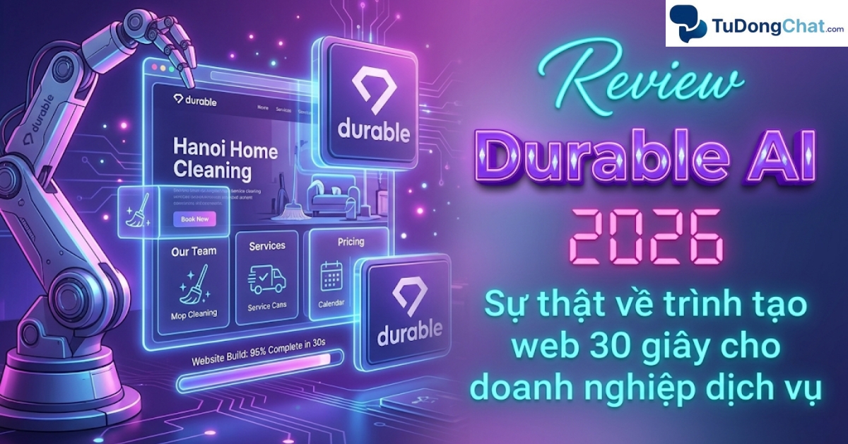 review-durable-ai Review Durable AI 2026: Sự thật về trình tạo web 30 giây cho doanh nghiệp dịch vụ